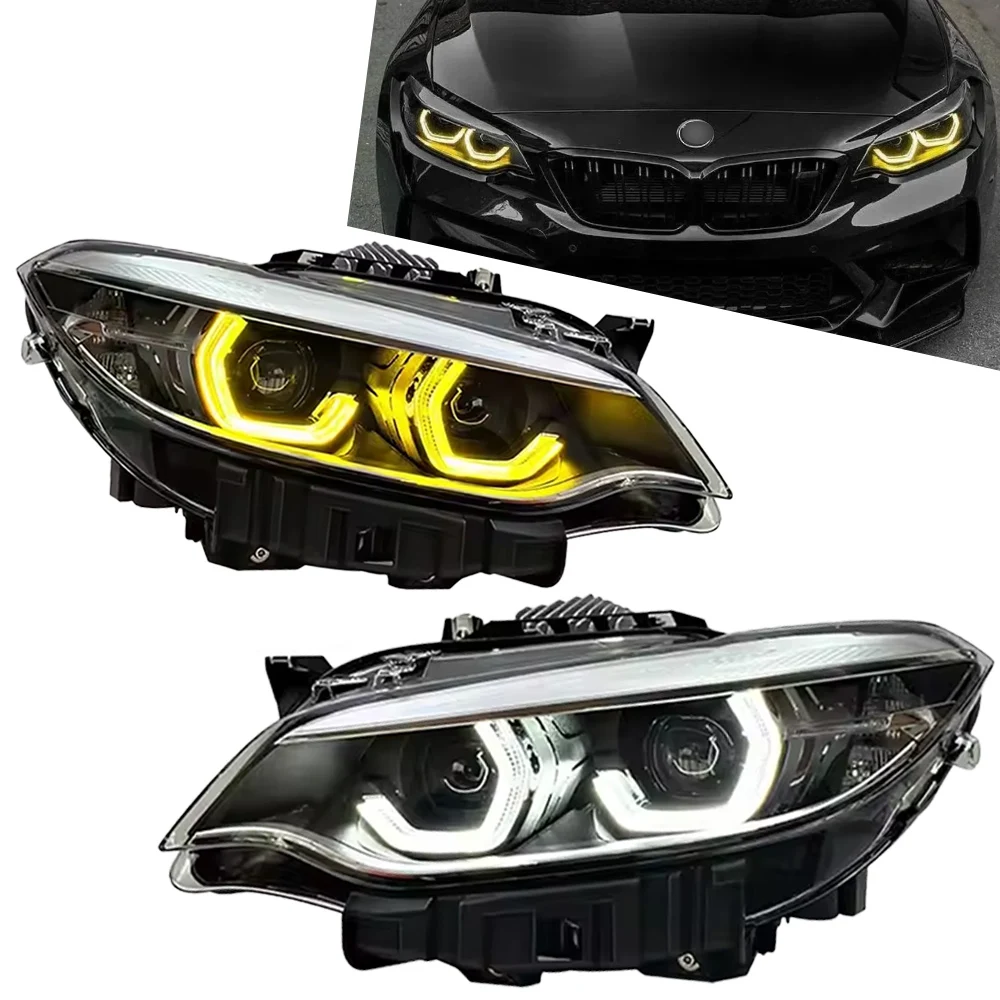 TYPY 2 Stück Auto-LED-Scheinwerfer für BMW 2er Serie F22 Scheinwerfer F23 2014-2019 LED-Autolampen Tagfahrlichter Dynamische Blinker Auto-Zubehör