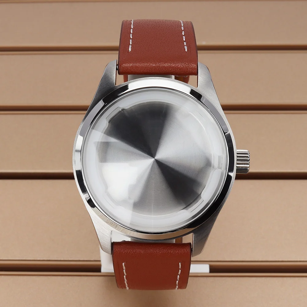 

Pilot 40mm Watch Case Polished Bezel Stainless Steel Leather Bracelet For Pilot Seiko NH35 NH36 NH38/34 4R36 Movt Repair Parts