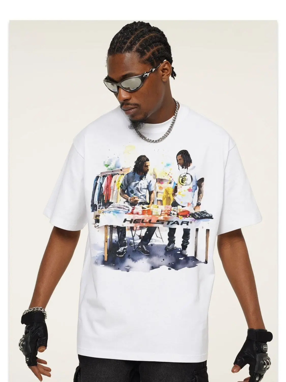 

Cross-border Bestseller, Retro Wide-season Pure Cotton American Streetwear Brand Cool T-shirt, Street Print Casual Short-sleeved