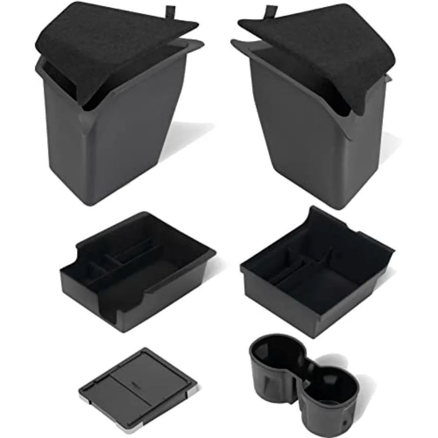 

Trunk Storage Bins For Tesla Model YCenter Console And Armrest Organizer Tray Cup Holder Waterproof Odorless Side Storage Box 2