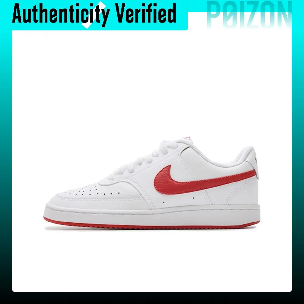Nike Court Vision 1 Skate Shoes Women's Low-top White Red CD5434-101