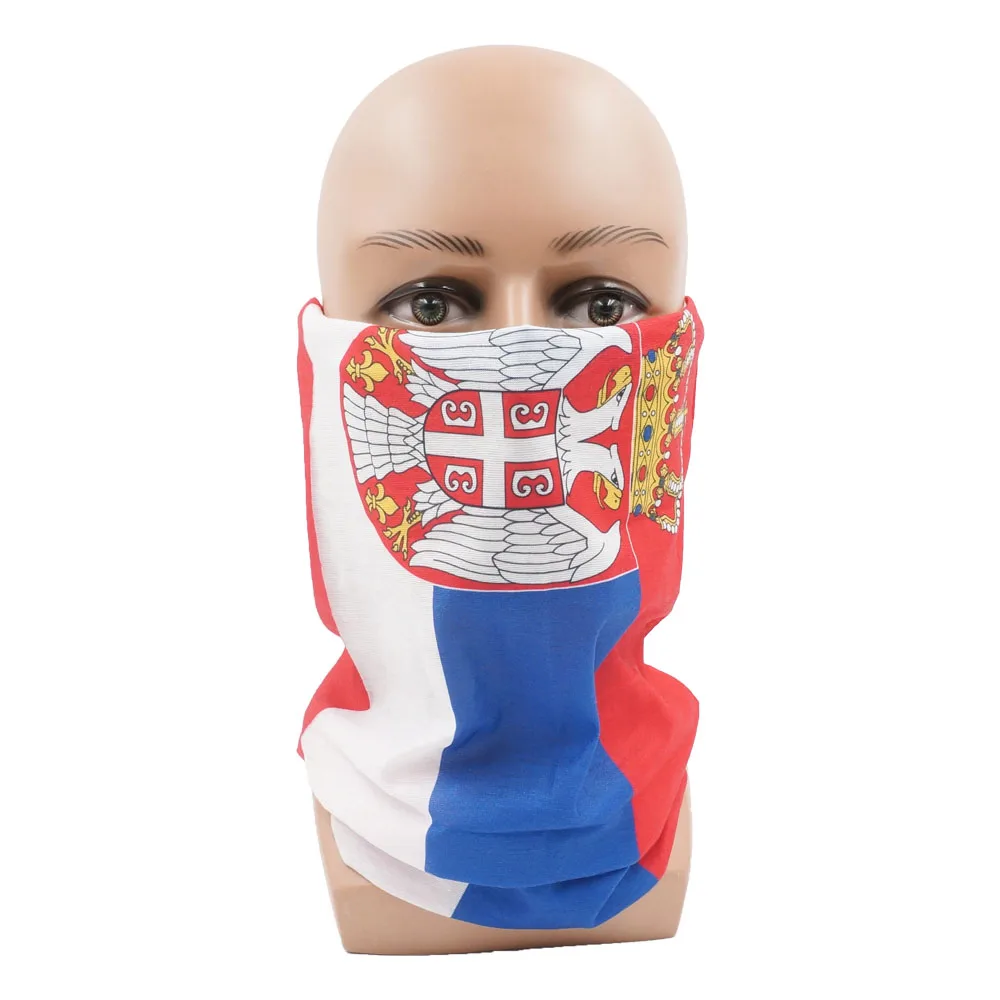 New European National Flag Bandana Serbia Romania Poland Latvia Flag Printed Neck Gaiter Seamless Face Mask Men Motorbike Scarf