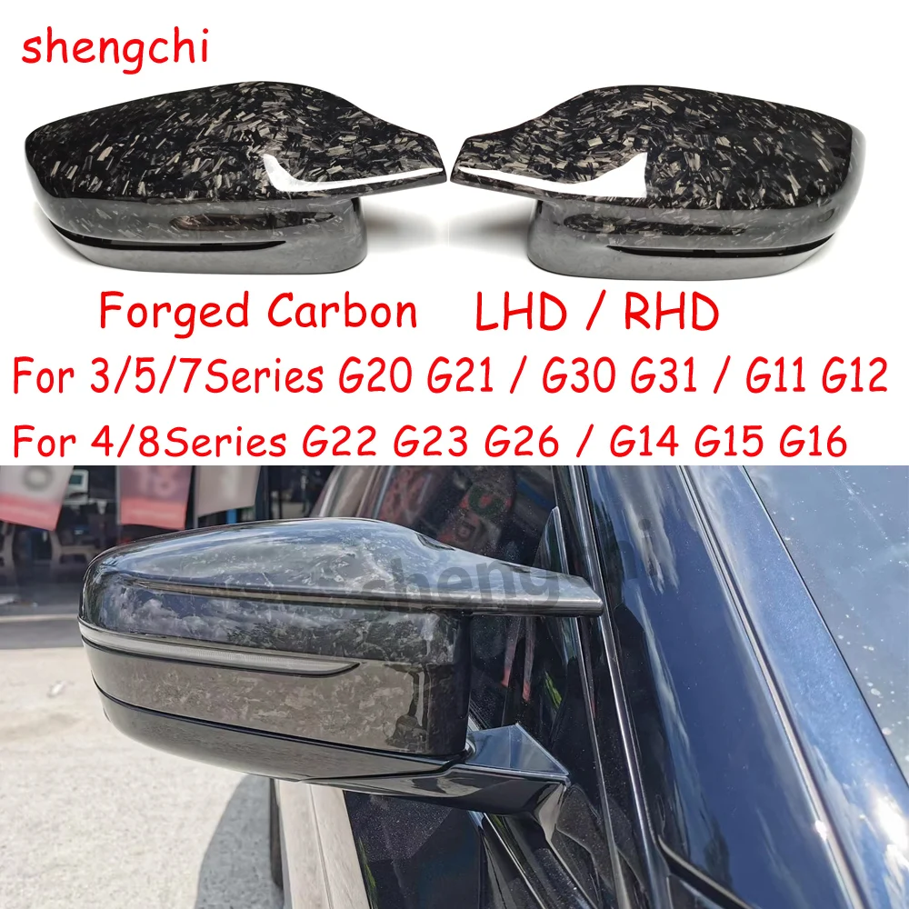 

Forged Carbon Fiber Side Replacement Mirror Cover Caps for BMW 3 4 5 7 8 Series G20 G21 G22 G23 G26 G30 G31 G11 G12 G14 G15 G16