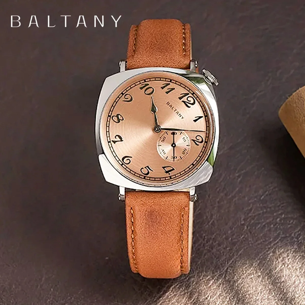 Baltany Classic Men\'s Automatic Mechanical Watch ST1701 Luxury Sapphire Leather Stainless Steel Waterproof Watch reloj hombre