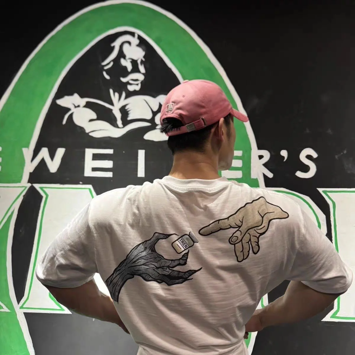 Tren Steroid Kurzarm-T-Shirt, Sommer, lockerer Schnitt, lässiges Sport-Kurzarm-T-Shirt, Fitness-Oberteil für Paare, sowohl für Männer als auch für Frauen. – Detail 4