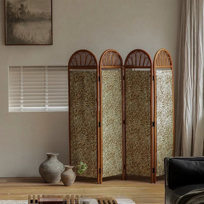 شاشة الروطان المصنوعة يدويًا من الخيزران، شاشة قابلة للطي منزلية قابلة للطي #3