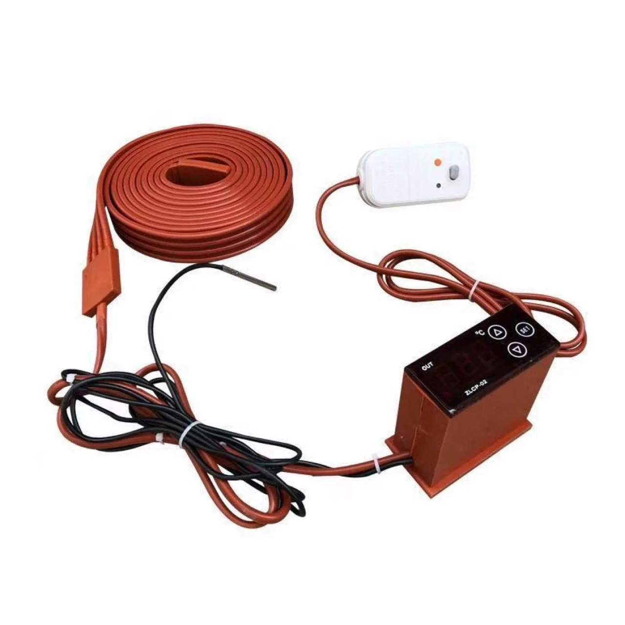 110V 220V Silicone Electric Heating Pad Flexible Rubber Heater Band Belt for Pipe Tube Digital Temperature Controller Thermostat