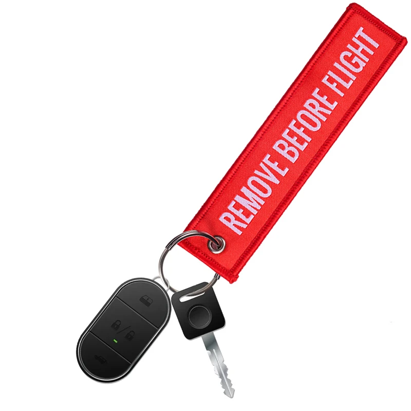 REMOVE BEFORE FLIGHT Embroidery Key Chain For Car Motorcycles Keys Gift Fashion Key Ring  Jewelry