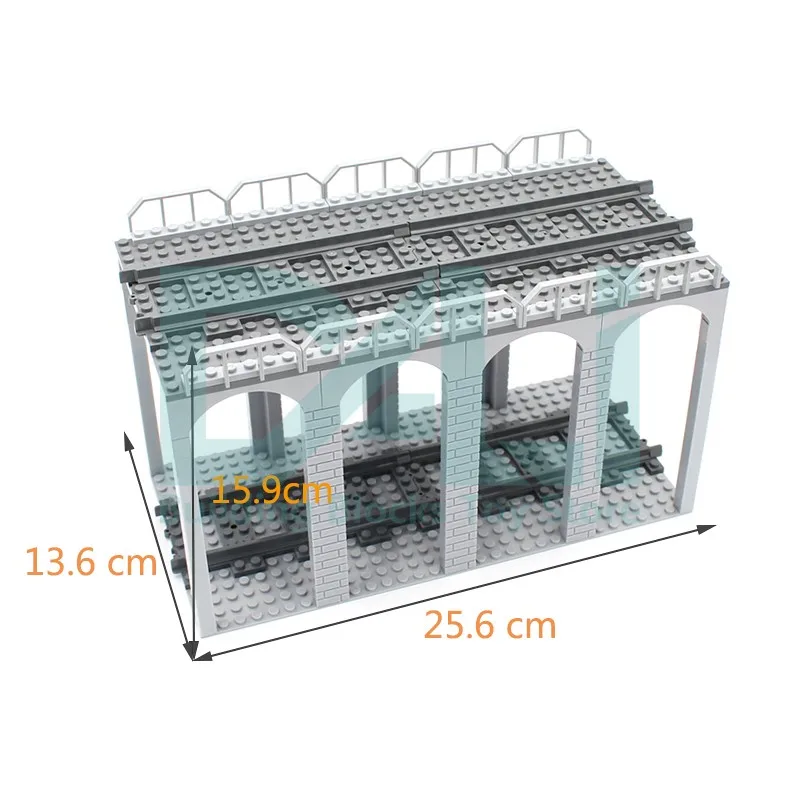 112Pcs MOC Parts Train Bridge Railway Viaduct Double-Layer Track Set Building Block Bricks Creativity Accessories Diy Toy