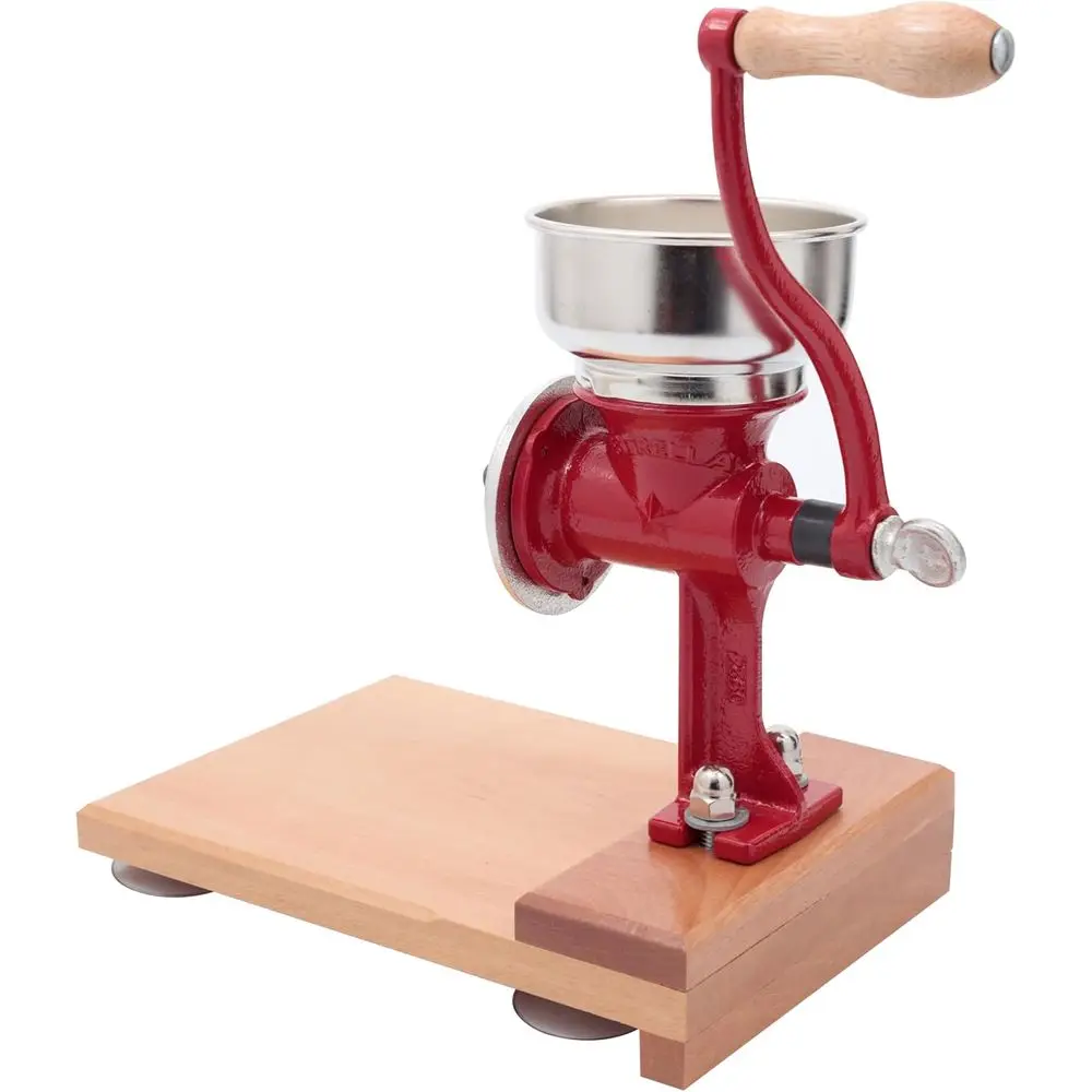 

Мельница для зерна Estrella с деревянным столиком, мексиканская ручная мельница для кукурузы, риса, чечевицы, нькстамали с чугунным основанием