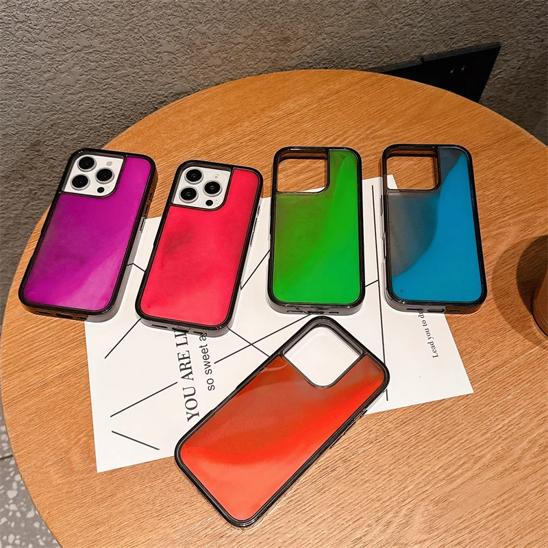 Glow in Dark Luminous Color Quicksand Case for iPhone 16 17 Pro Max 15 Liquid Cover Shiny Sparkles Luxury Shell Hard Phone Funda