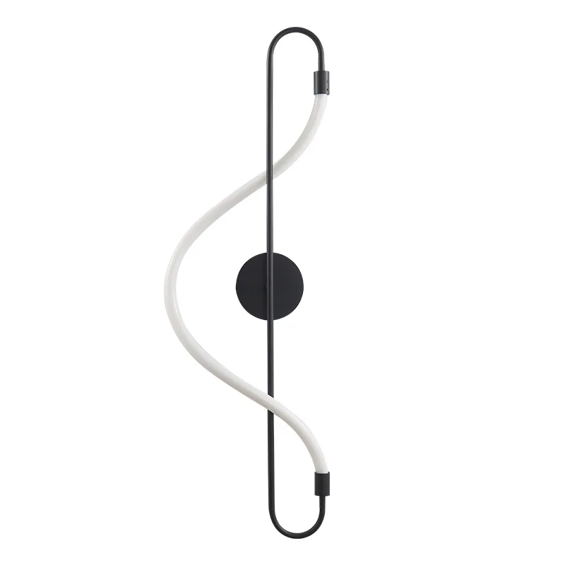 Modern light luxury model room wall lamp creative fashion study living room bedroom bedside music note LED decorative wall lamp