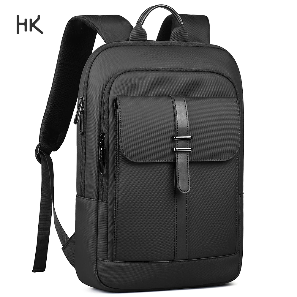 

Тонкий мужской рюкзак HK, деловая сумка для ноутбука 15,6 дюйма, водонепроницаемый школьный рюкзак для колледжа, стильный дорожный рюкзак, рабочий рюкзак