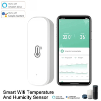Tuya WiFi Smart Temperature And Humidity Sensor Battery Powered APP Monitoring Smart Home Security Work With Alexa Google Home