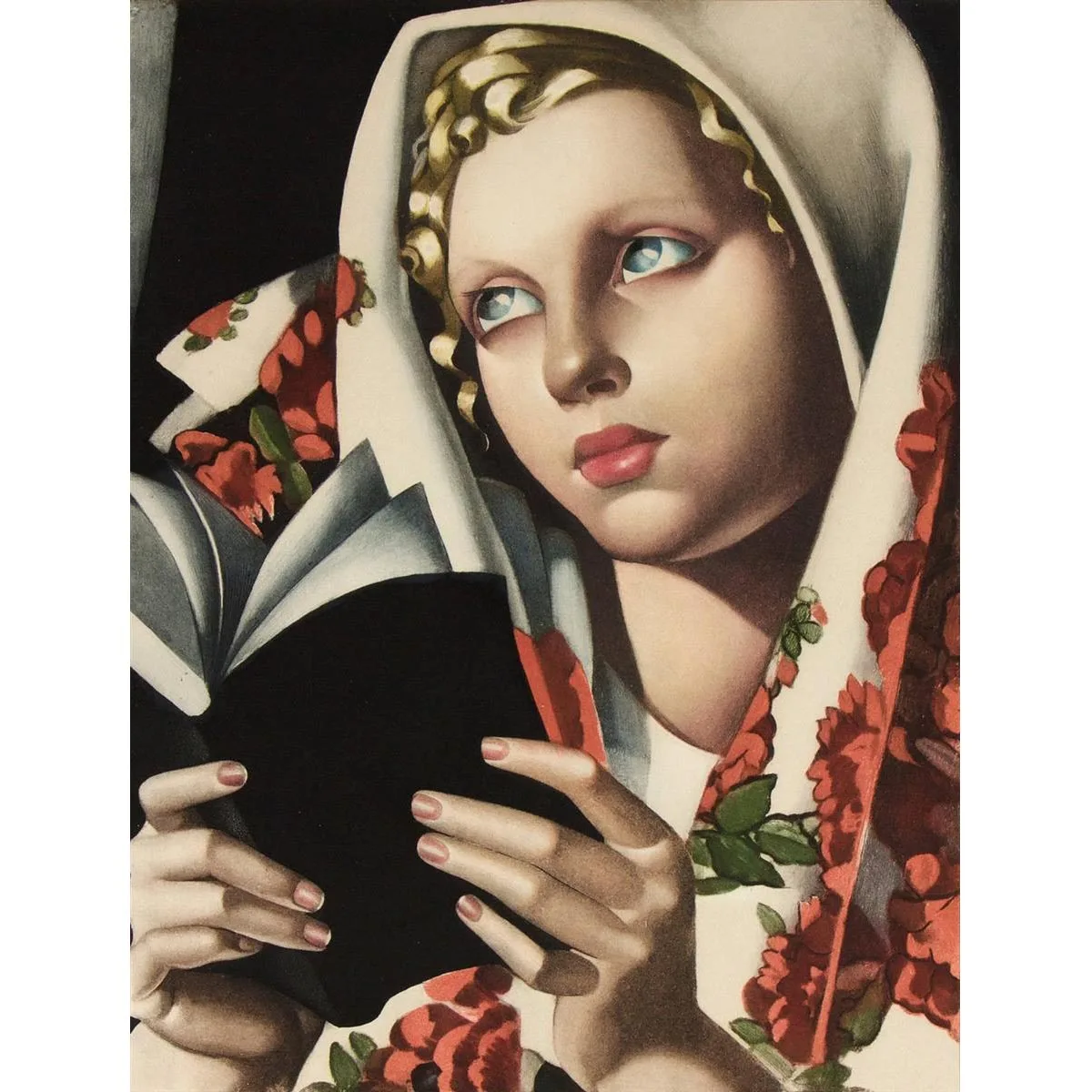 

Tamara De Lempicka Artwork Kizette Au Châle Polonais (Polish Girl) Hand painted Classic portrait painting Modern wall deco art