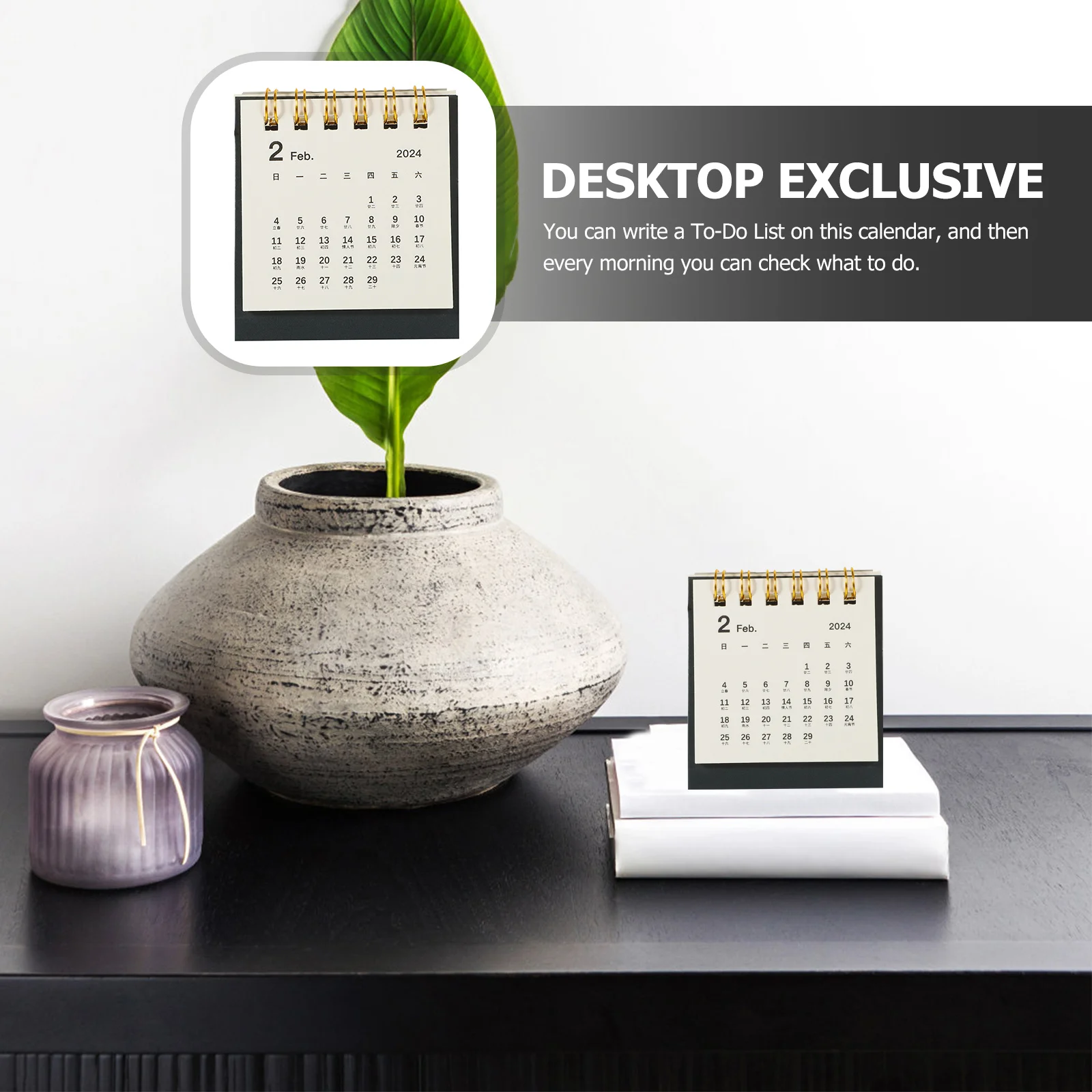 ديكور صغير لسطح المكتب 2024، جيب قائم، مكتب يومي، مخطط وردي صغير، صفحات سميكة، هدايا أنيقة #1