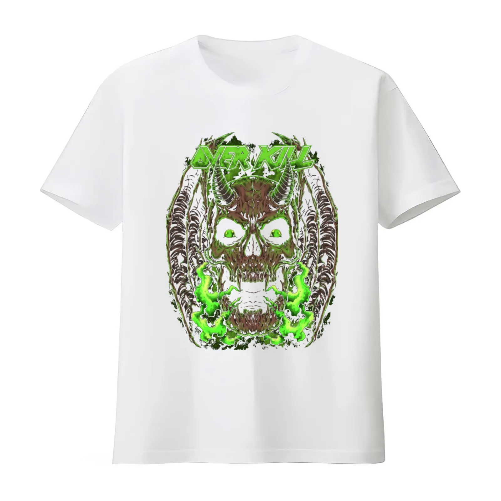 OVERKILL FEEL THE FIRE T-Shirt Summer Casual Cotton Tee Oversized Streetwear Tops Vintage Graphic Print Unisex Men Women