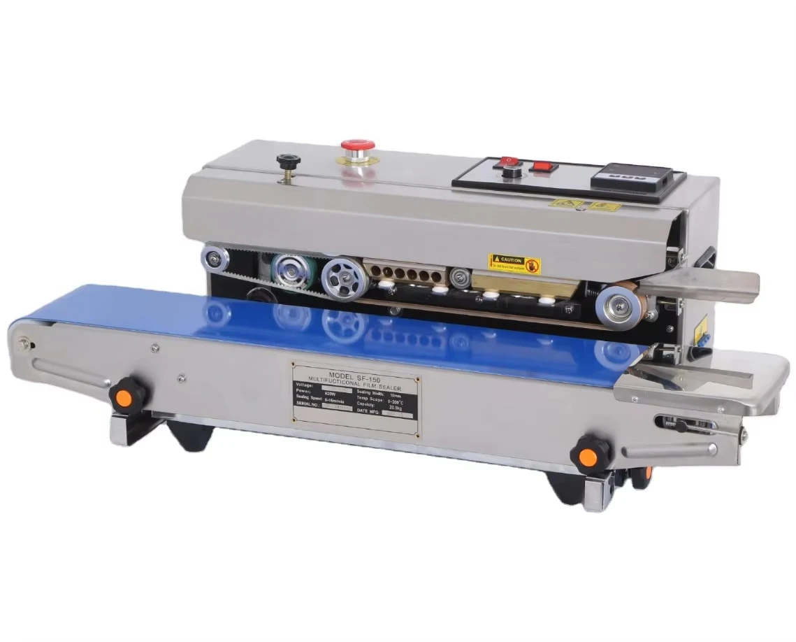 Series Continous Band Sealer Without Ink Roller CE Certificate Horizontal/ Vertical Double-use Film Bag Sealing Machine