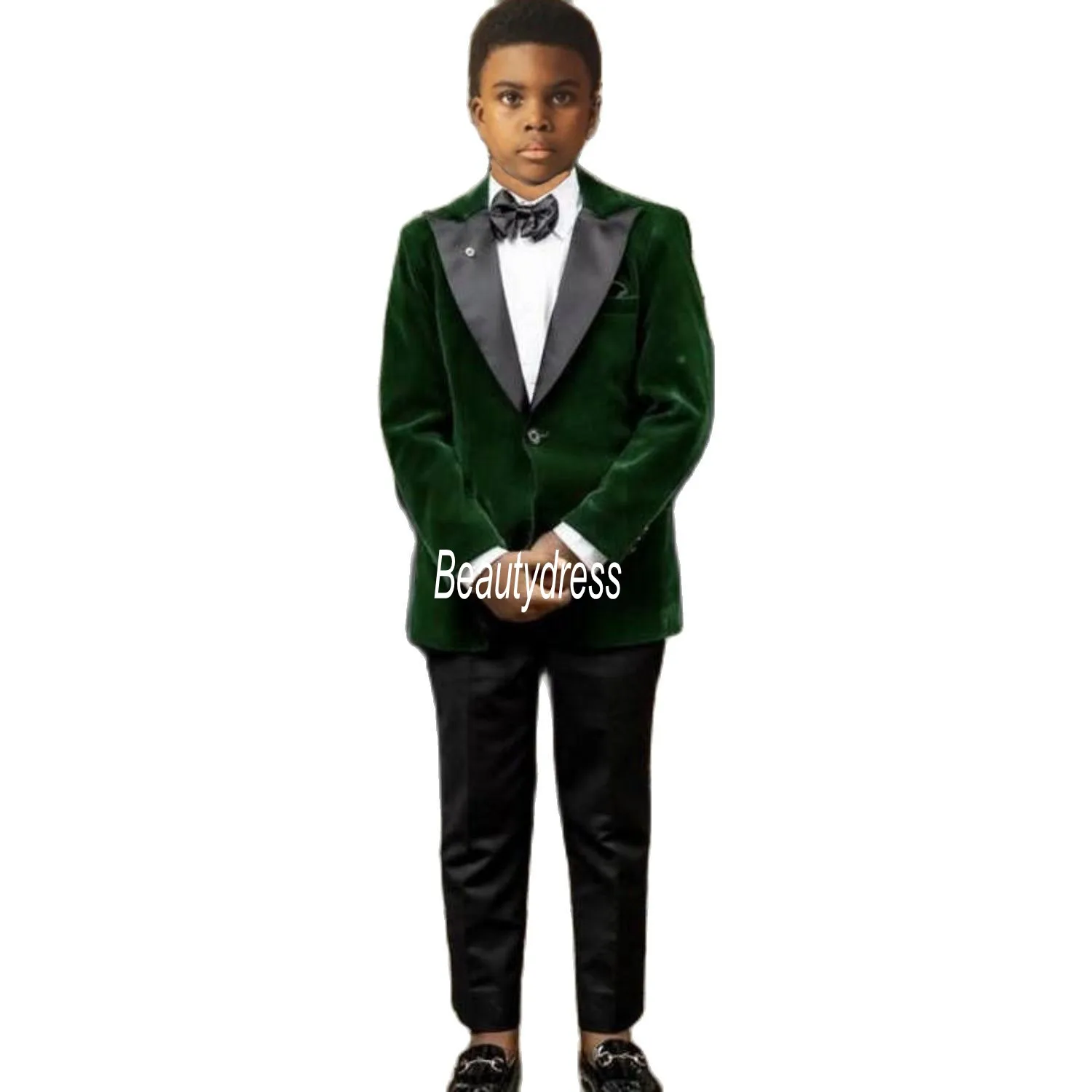 Green Velvet Boys Jackets For Wedding Clothing Kids Birthday Party Formal Outfits Ring Bearer Attire Blazers Only