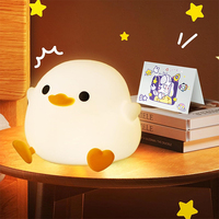 DoDo Duck Night Light, Cute Duck Lamp, Rechargeable Dimmable Nightlight, Silicone LED Bedside Lamp Nursery Touch-Sensitive