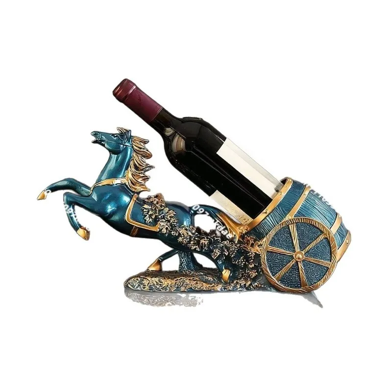 Living room household diagonal wine rack, wine cabinet decoration, horse wine rack ornament