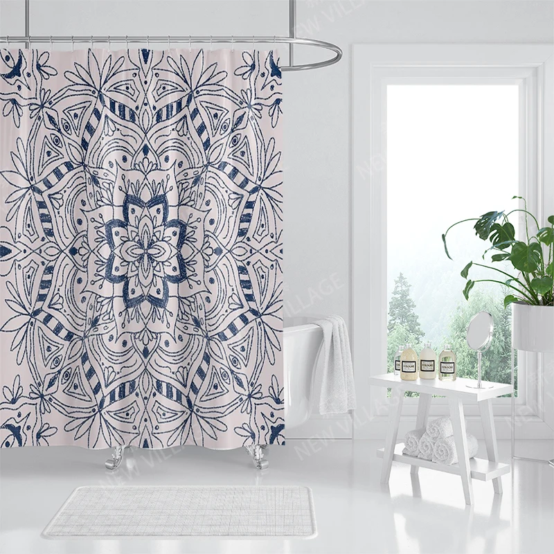 Waterproof fabric shower curtains Bathroom curtain accessories Bath curtain 180x200cm 240*200cm boho decoration vintage mandala