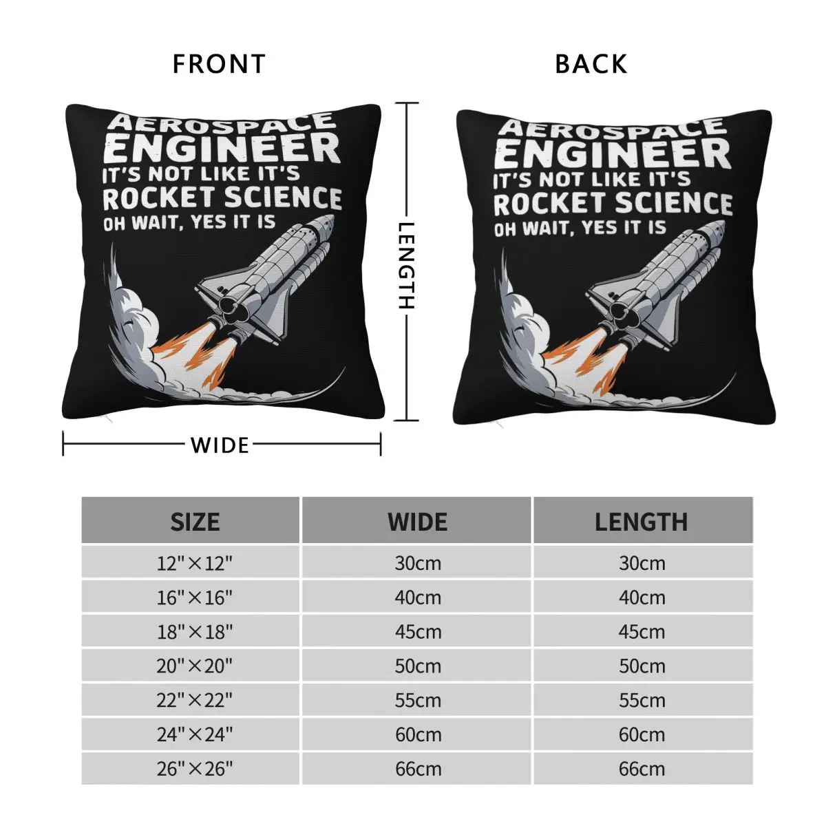 Funny Aerospace Engineer Square Pillowcase Polyester Linen Velvet Printed Zip Decorative Throw Pillow Case Bed Cushion Cover