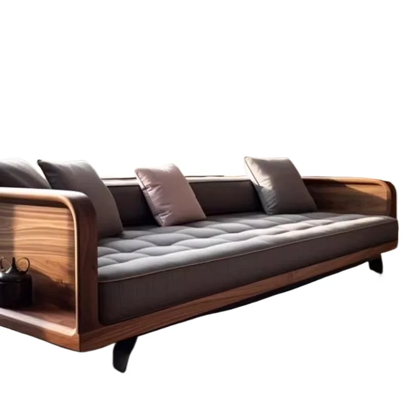 

New Chinese-style North American black walnut Arhat bed, Zen-style advanced living room chaise longue