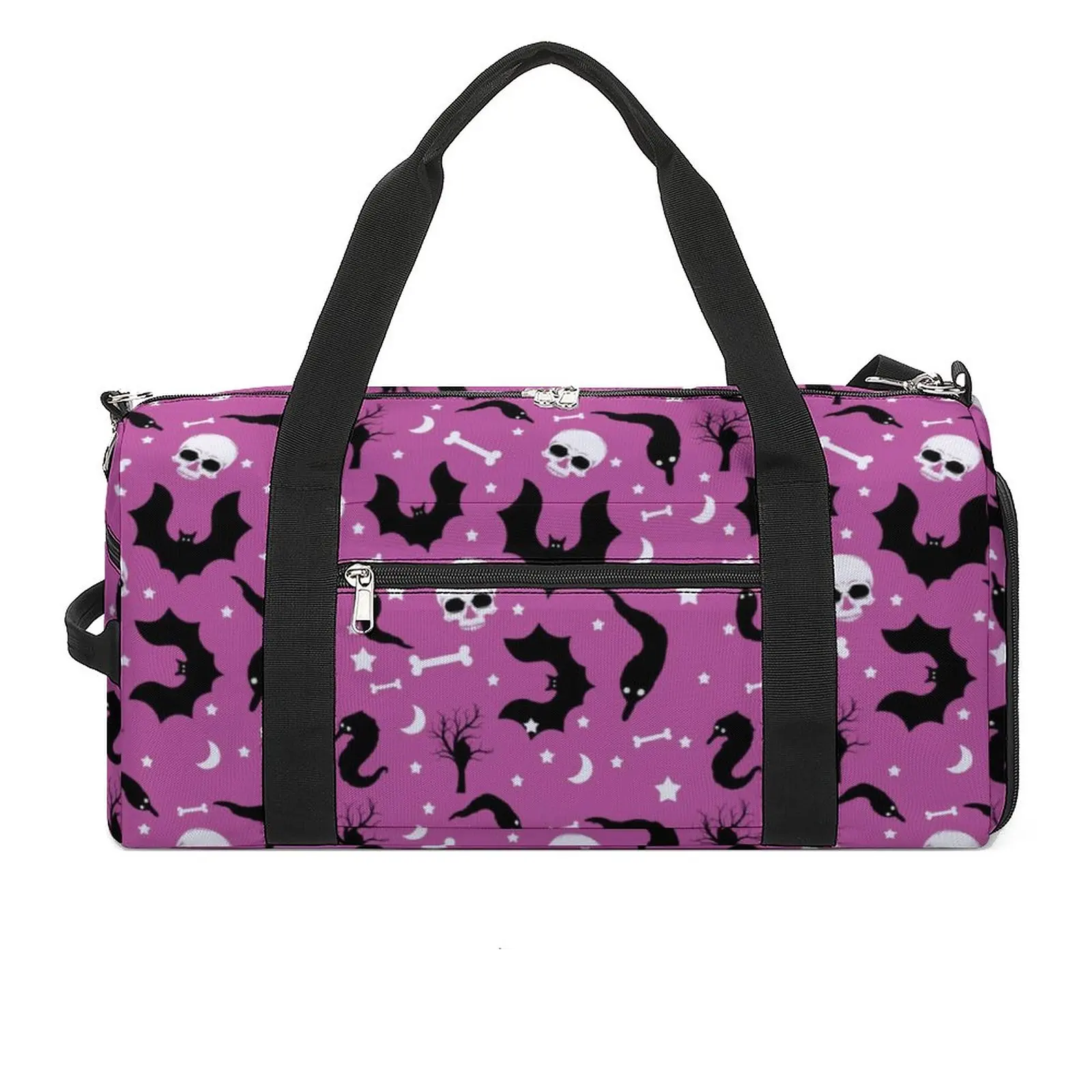 

Skull Bat Print Sports Bag Worm Halloween Party Men's Travel Gym Bags Large Fitness Handbags