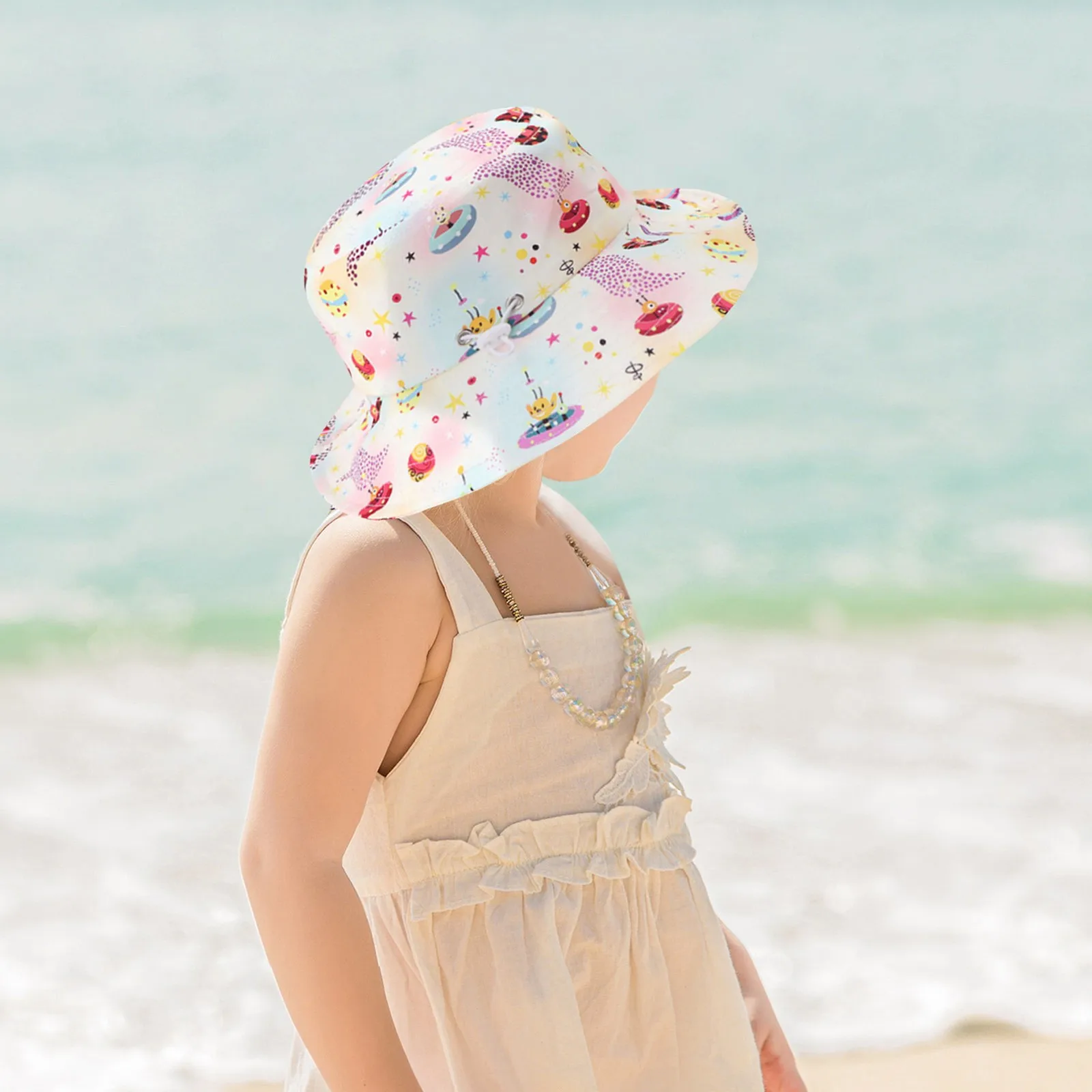 

Girls Winter Hats with Pom Kids Hat Cap Strap Hats Chin Bucket Cute Sun Outdoor Adjustable Cartoon Sun Summer Baby Swim Cap
