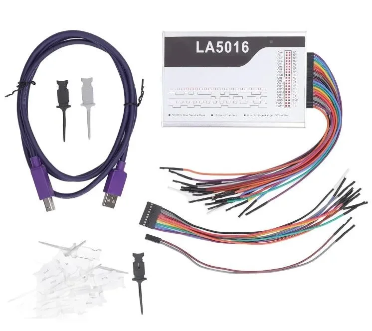 LA5016 USB 16-channel logic analyzer 500 MS/s sample rate, 10 GSa memory depth, FPGA debugging tool