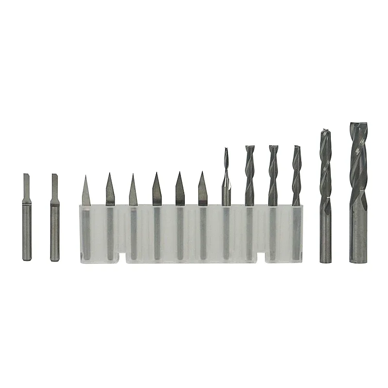 Carving Knife 14 Pcs 3.175 Mm Drilling Bits/ Tool Bits for PVC Acryl MDF ABS Material Cutting Woodworking Engraving