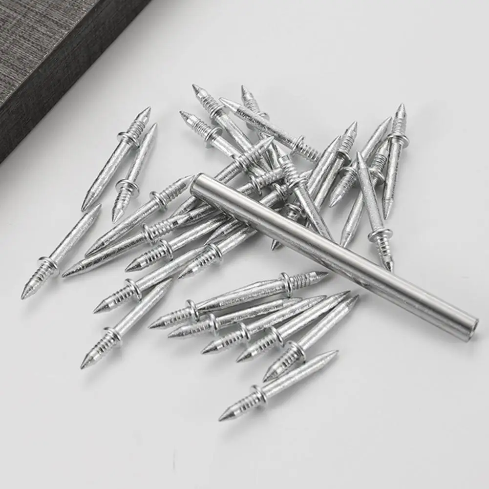 100/50Pcs Double Headed Nail Skirting Board With 1 Sleeve Rust-Proof Nails Wood No Trace Fixator Woodworking Tools ﻿