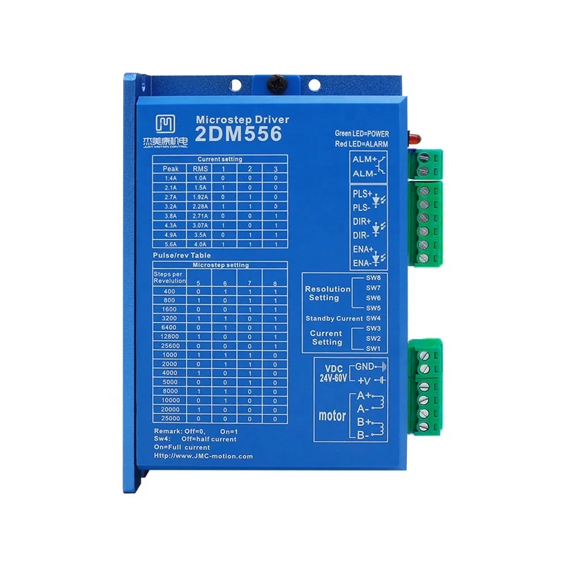 

JMC 2DM556 Hybrid Stepper Driver for Wrapping Machine Best Price DC(24-60V) Low Noise Stepper Motor Driver 2DM556