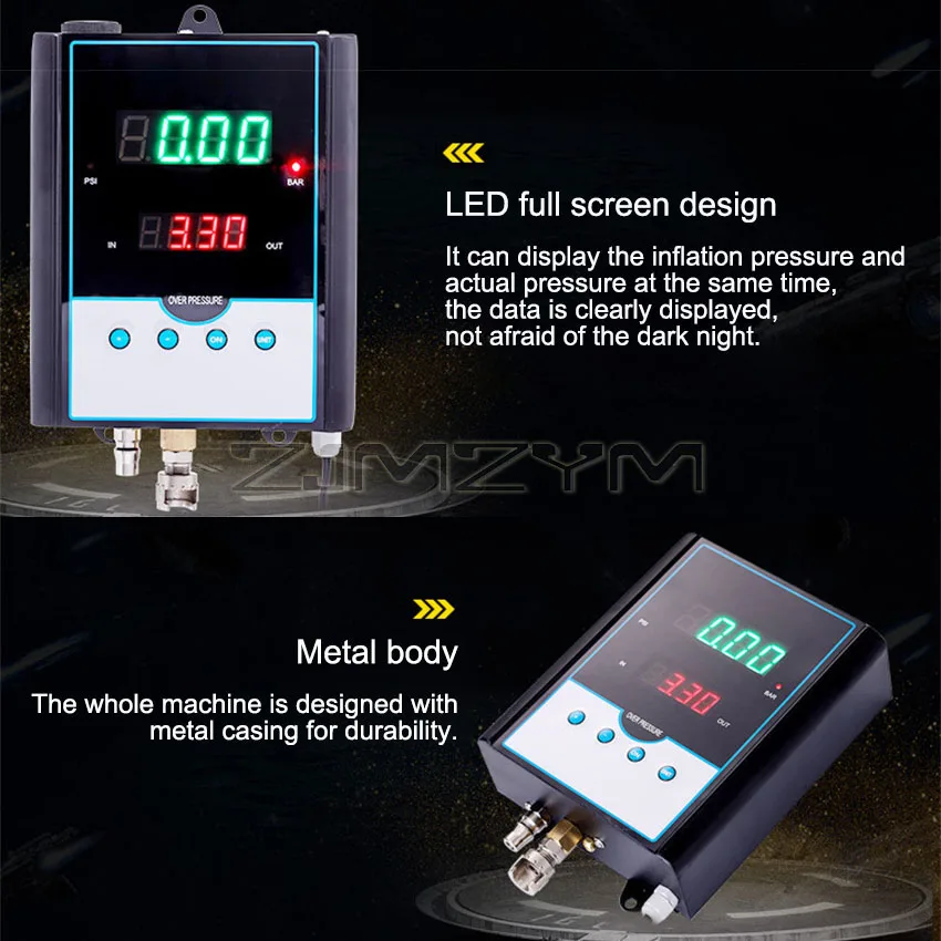 Manometro digitale per pneumatici a parete Manometro automatico per gonfiaggio dei pneumatici Manometro per aria Pistola per gonfiaggio automatico