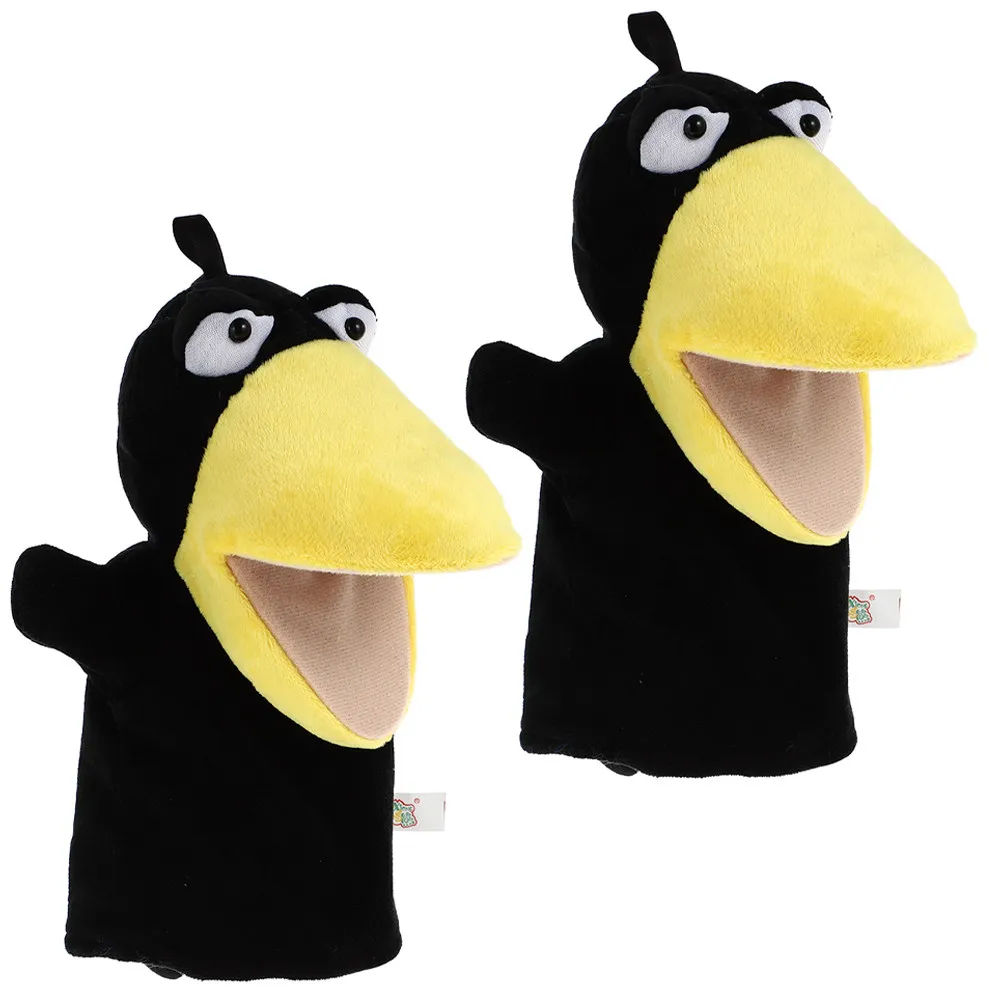 

2Pcs Crow Hand Puppets Kids Interactive Animal Puppet Storytelling Cartoon Hand Puppets for Children Preschool Educational Party