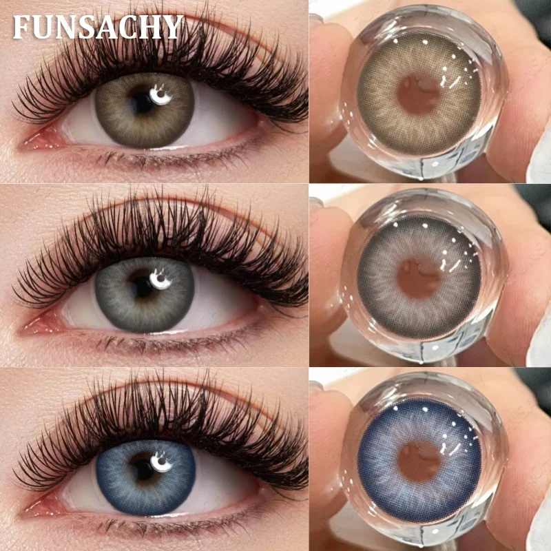 FUNSACHY 1 Paar farbige Kontaktlinsen für Augen, natürliche farbige Kontaktlinsen für Augen, Schönheit, Farblinse, Augen, Kosmetik, Schüler