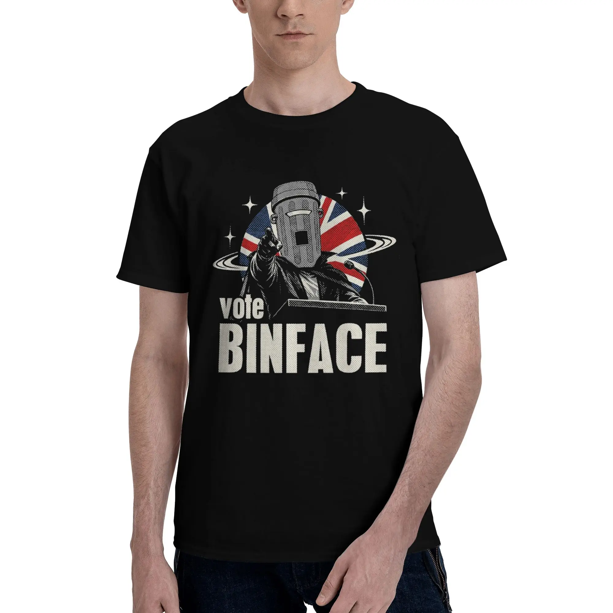 Printed Vote Count Binface For Prime Minister  T Shirt for Men Women  100% Cotton T-shirts Short Sleeve Clothing