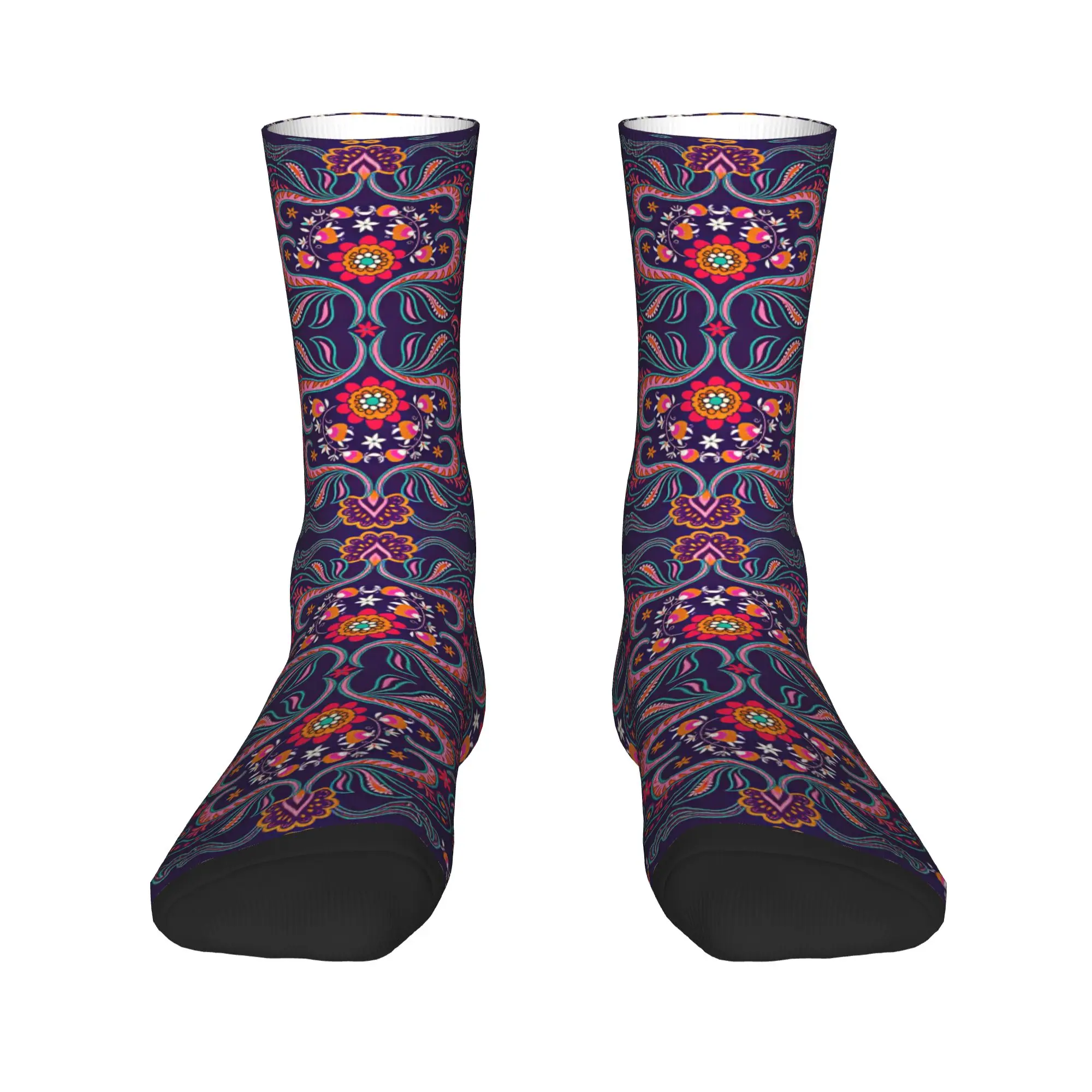 Vibrant Floral Pattern Stockings Men's  Socks Soft Funny Socks Spring Cycling Non Slip Design Socks Birthday Gift