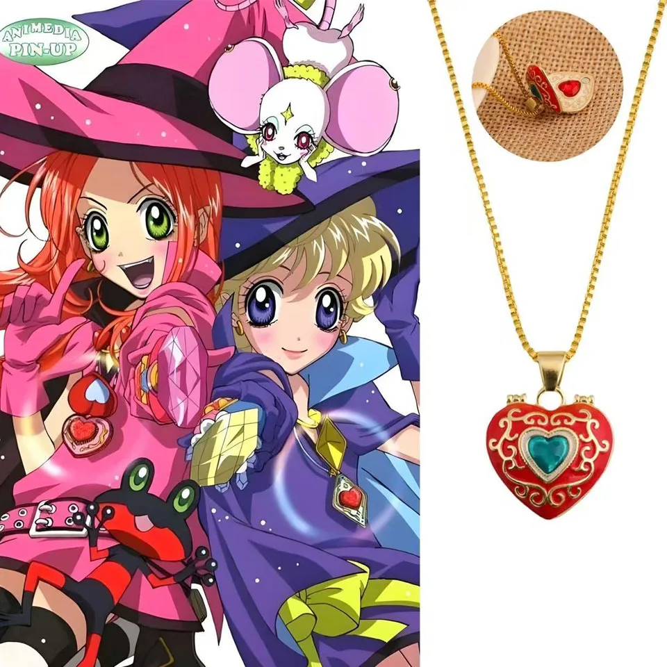 Sugar Sugar Rune Necklace Anime Open Heart Diamond Shaped Chocolat Pierre Vanilla Couple Pendants Cosplay Party Accessory Gift