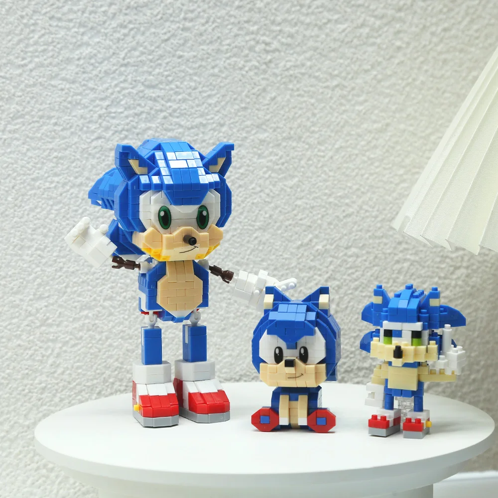 Set de Bloques de Construcción de Sonic The Hedgehog, Juguetes de Rompecabezas de Dibujos Animados para Armar, Regalos de Cumpleaños, Colección de Juegos para Niños