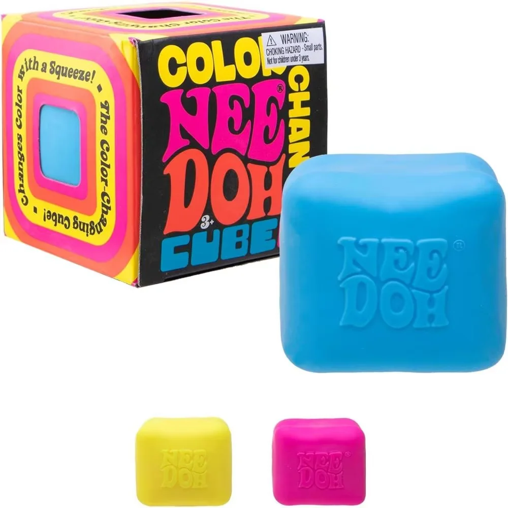 New Needoh Color Cube Sensory Fidget Cube Stress Relief Anxiety Sensory Tool for Focus ADHD & Office Desk Calming Gadget