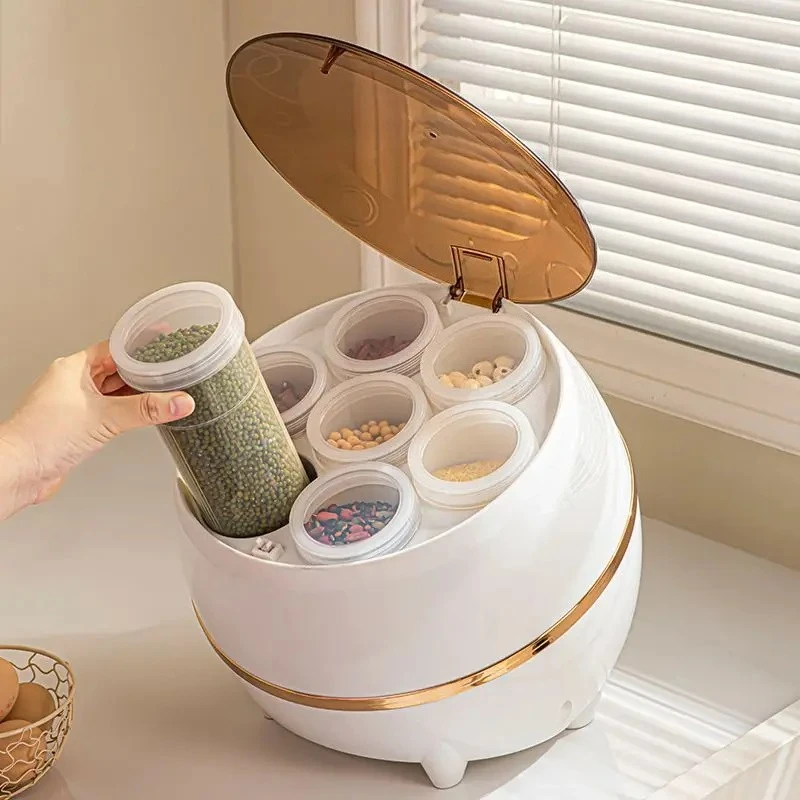 

Kitchen storage compartment, grain bucket sealed