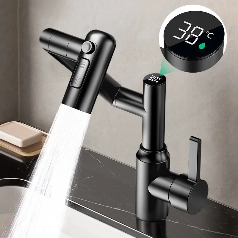 [tubeless]-multi-function-digital-display-pull-faucet-toilet-wash-basin-universal-rotation-adjustable-3-gear-hot-and-cold-faucet