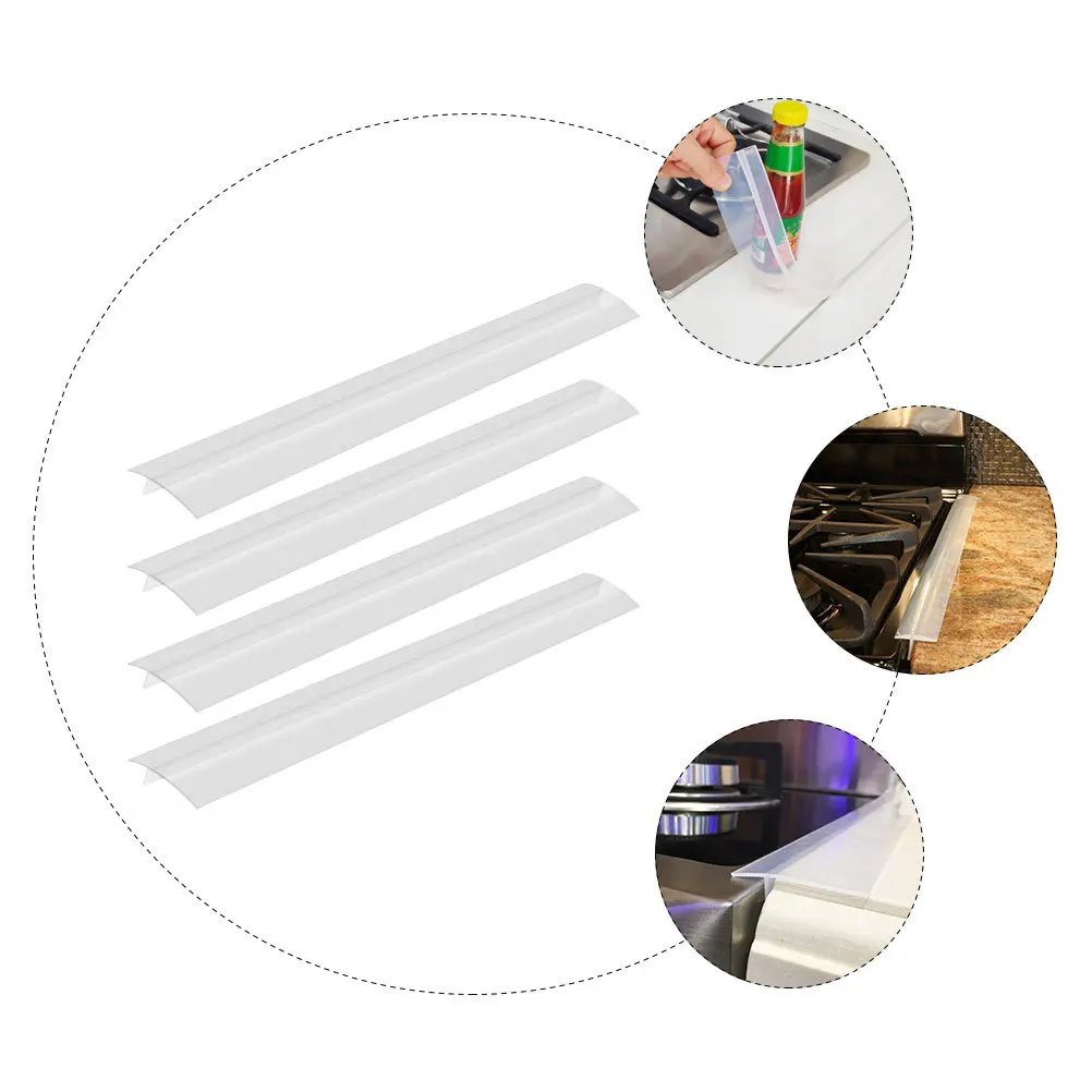 

4pcs Stove Counter Gap Filler Silicone Kitchen Stove Gap Cover Heat Resistant Flexible Sealing Strip Countertop Protection