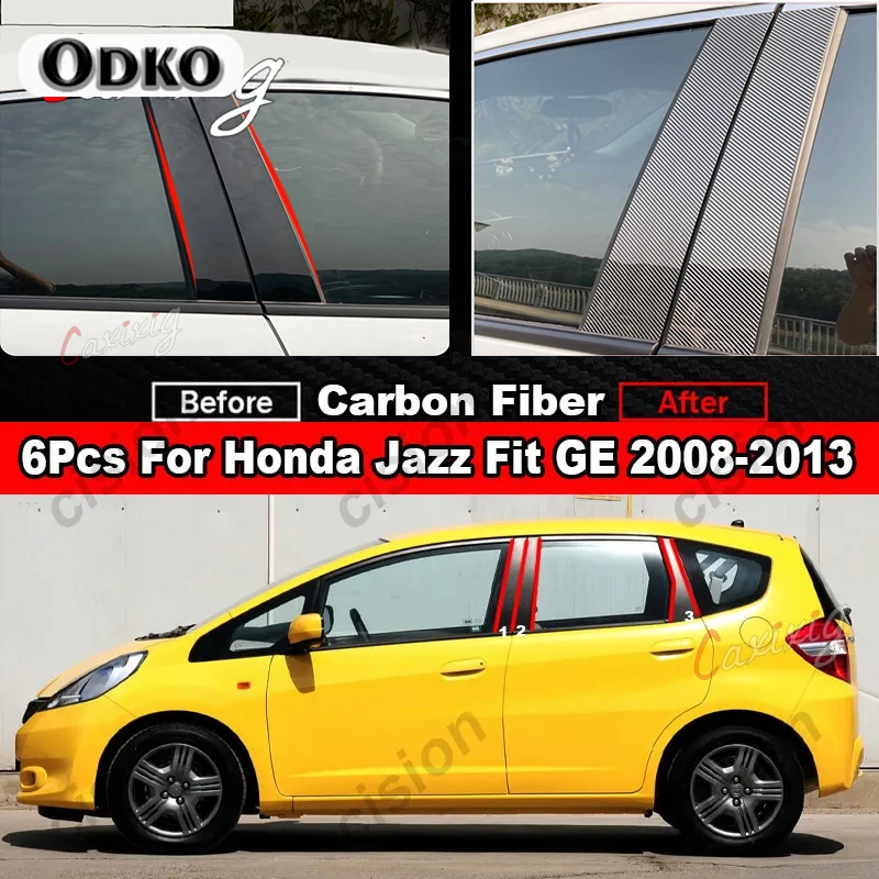 حافة عمود نافذة السيارة ، عمود الباب B C D BC ، ملصق الكمبيوتر ذو تأثير المرآة ، مناسب لهوندا جاز ، GD ، GE ، GK ، GS ، GR