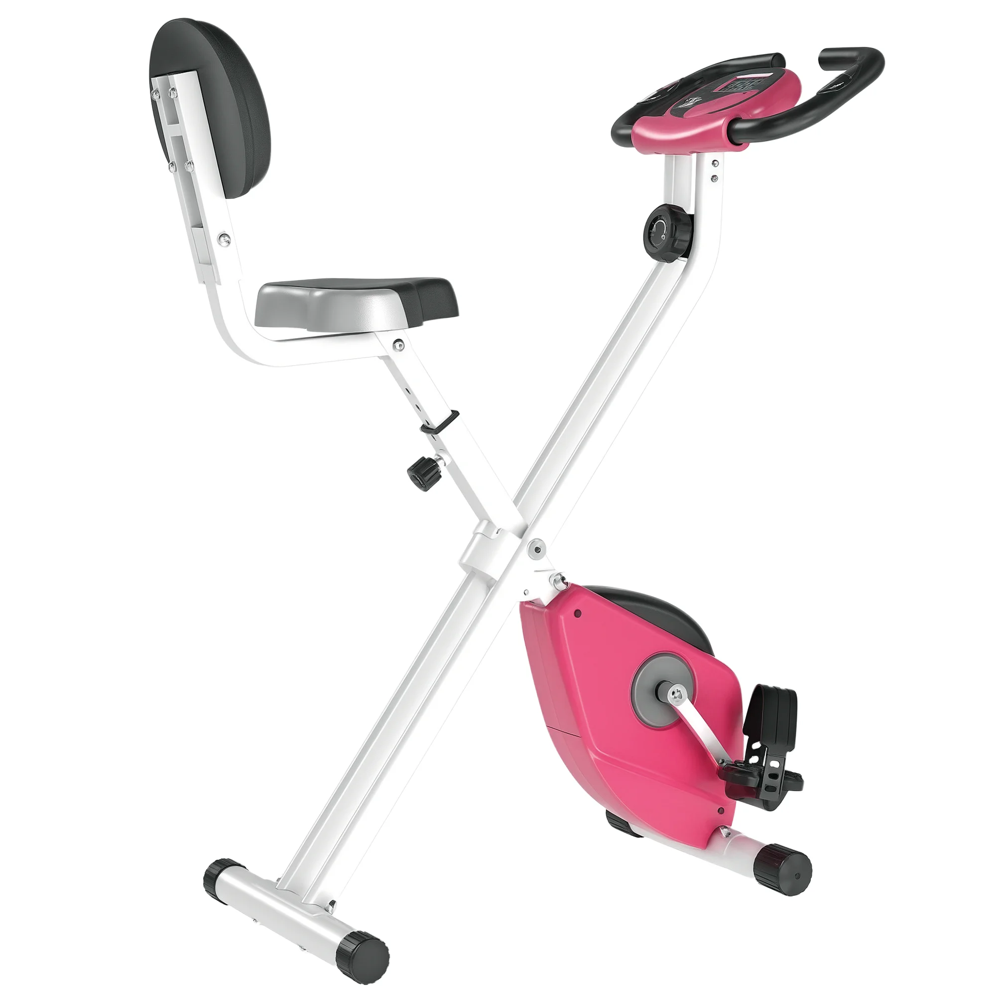 HOMCOM Opvouwbare appartementfiets Indoorfiets fitnessfiets 8 niveaus Magnetische weerstand met verstelbare rugleuning