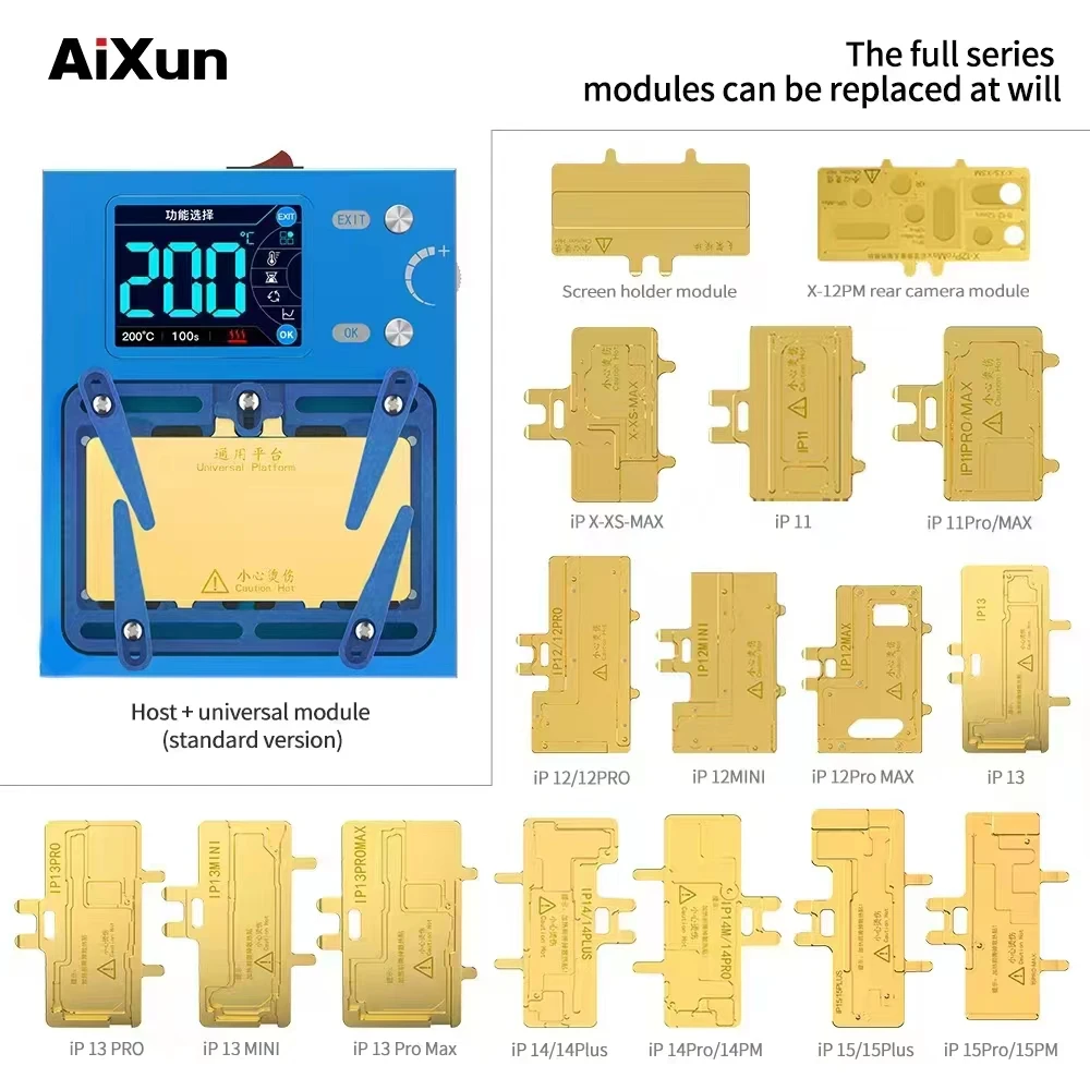 JCID AIXUN-Estação Desoldering iHeater Pro, Aquecimento a Placa Mãe, Laminação, Seperating, iPhone X-15 Pro Max, Android