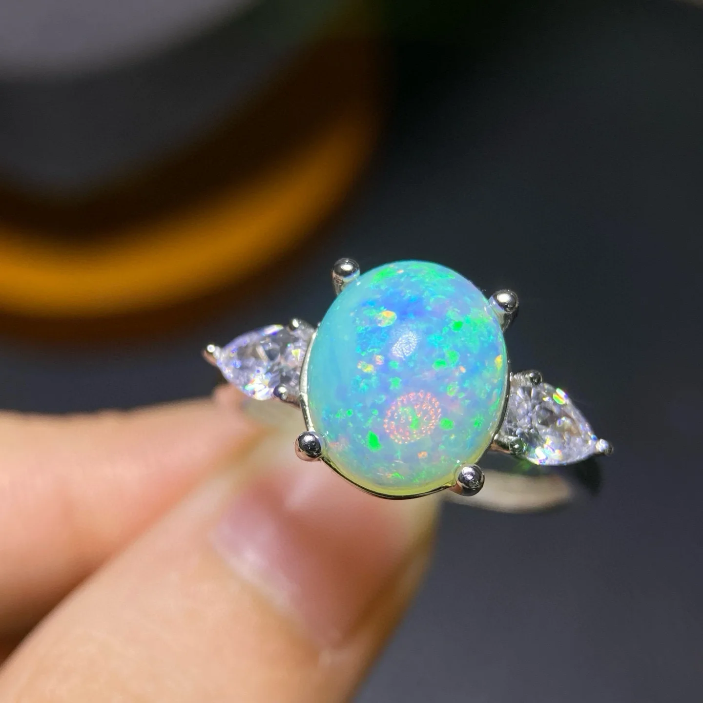 

Кольцо с натуральным опалом, стерлинговое серебро S925, позолоченное, светлое, роскошное, высококачественное, цветное, ювелирное изделие из драгоценных камней