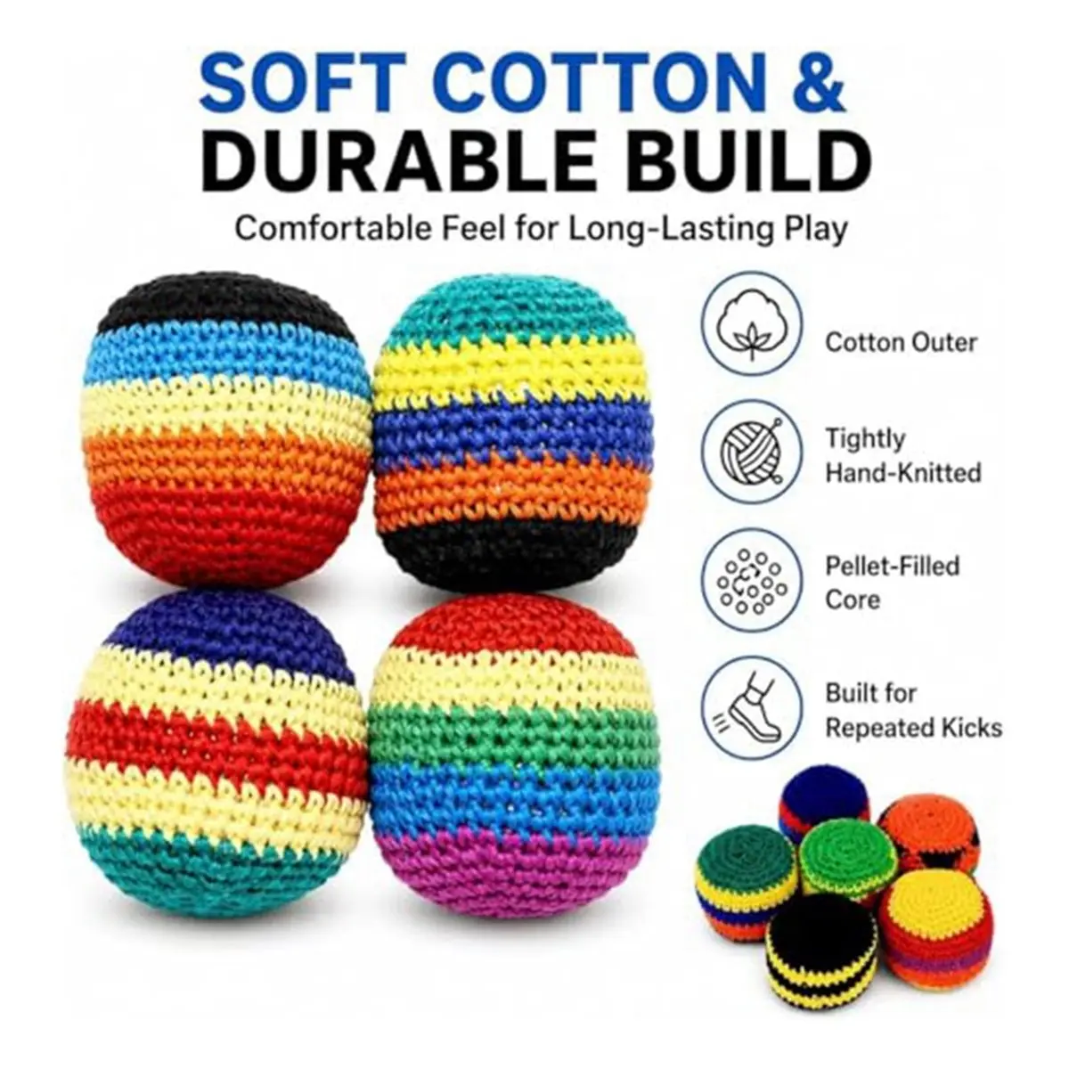 618 Mega Sale 12PCS Footbag Dirt Bag Sack Balls Sandmaster, Crochet Sand Epic Colorful Juggling Footbags for Outdoor Party Game